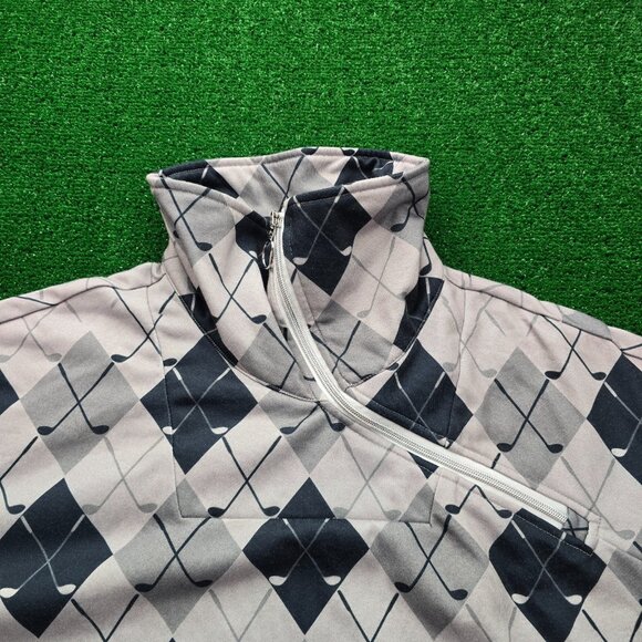 Acegolfs Sweatshirt Mens 2XL Gray Not So Classic Golf Terry Pullover Zip Collar - Picture 3 of 8